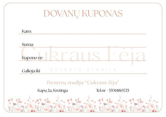 DOVANŲ KUPONAS (skaitmeninis)